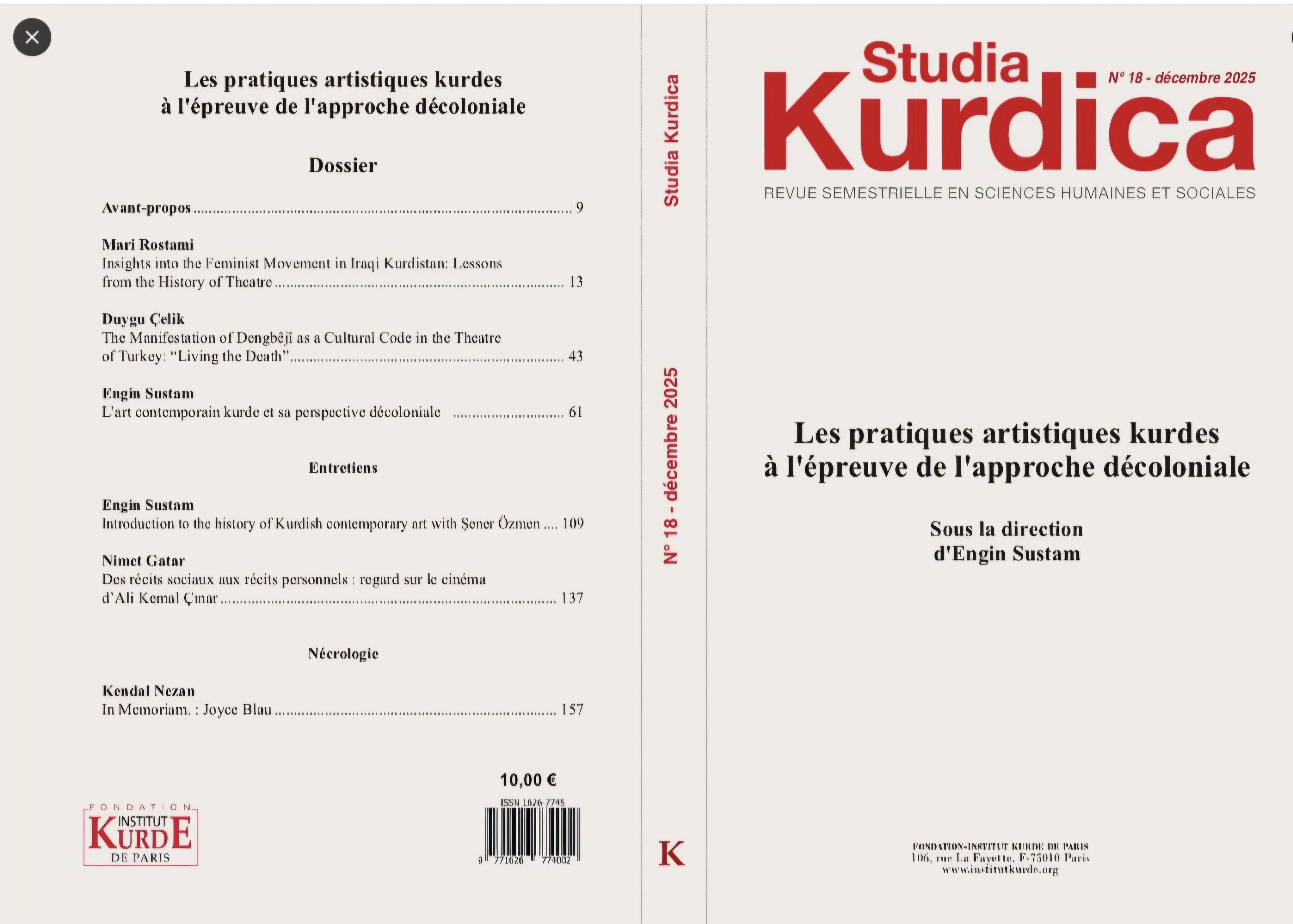 Couverture de Revue Studia Kurdica 